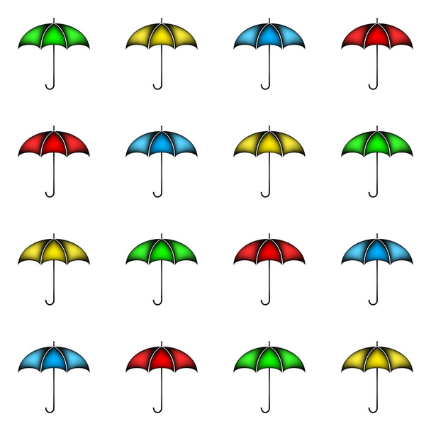 Muster bunter Regenschirme - Vektor, Bild