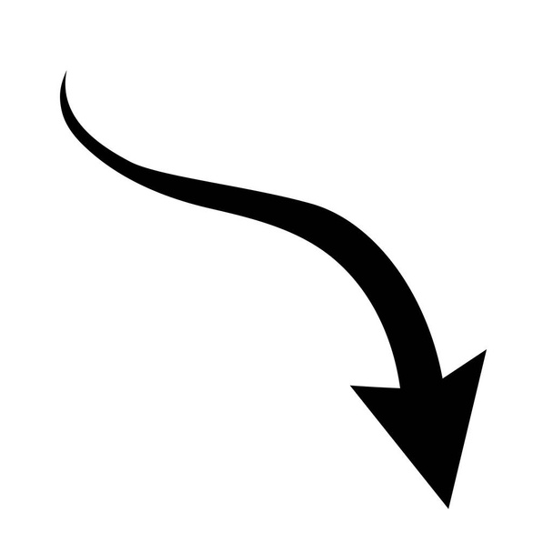 Scherp gebogen pijl pictogram. Vector illustratie. Zwarte ronde pijl. Richting wijzer naar boven - Vector, afbeelding