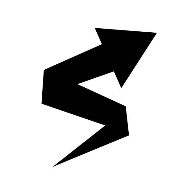 Zigzag arrow icon with a sharp end. Black arrow pointing upwards. Up direction indicator. Vector illustration - Vector, Image