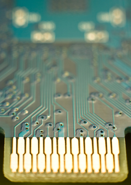 Connecteur carte de circuit imprimé turquoise
 - Photo, image