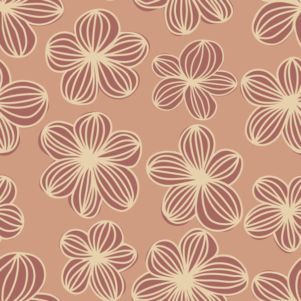 Aesthetic contemporary printable seamless pattern with flowers - Вектор, зображення