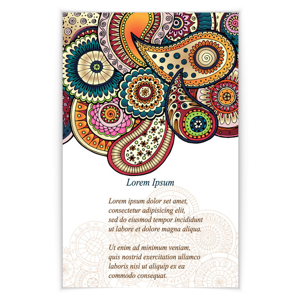 Set of  doodle paisley posters for your business - Vektor, kép