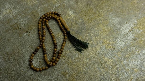 wooden tasbih beads isolated. islamic prayer beads - Photo, image