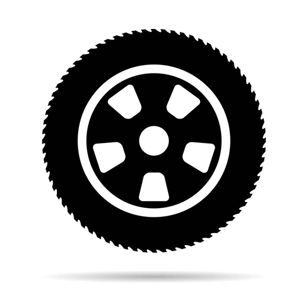 Auto car wheel icon, vehicle tire rim symbol, automotive race sport sign vector illustration . - Vector, Imagen