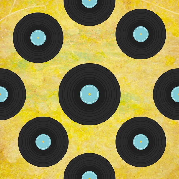 Tile background with vinyl records. - Foto, Imagem