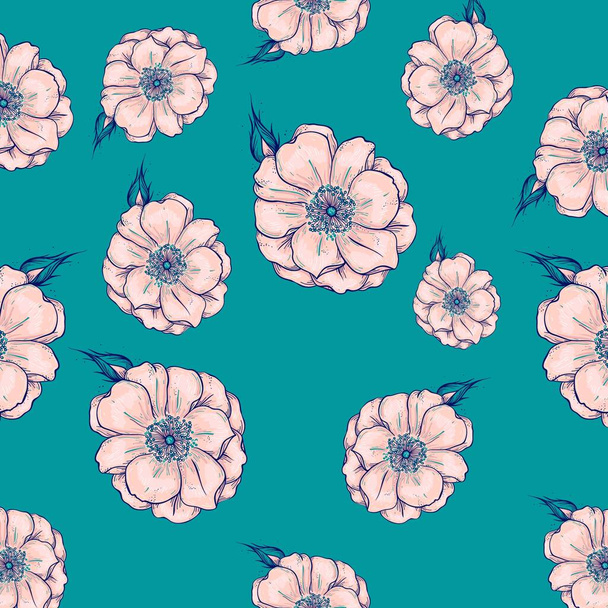 Tile floral print background - Photo, Image