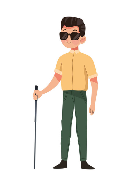 nevidomý muž invalidní osoba charakter - Vektor, obrázek