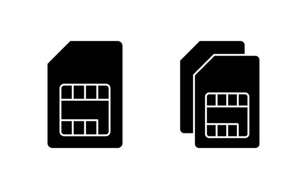 Vetor de ícone de cartão SIM para web e aplicativo móvel. sinal de cartão duplo sim e símbolo - Vetor, Imagem