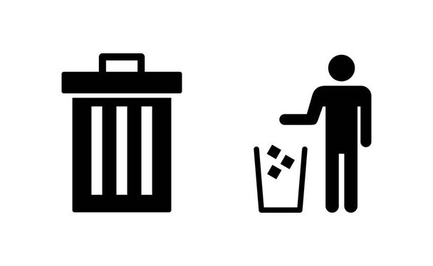 Trash icon vector for web and mobile app. trash can icon. delete sign and symbol. - Vector, Image