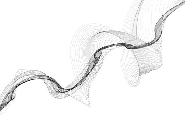Abstrakti tausta yksivärinen aalto linjat valkoisella taustalla. Modernin teknologian tausta. - Valokuva, kuva