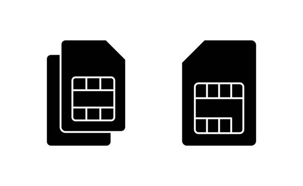 Sim card icon vector for web and mobile app. dual sim card sign and symbol - Vector, Image