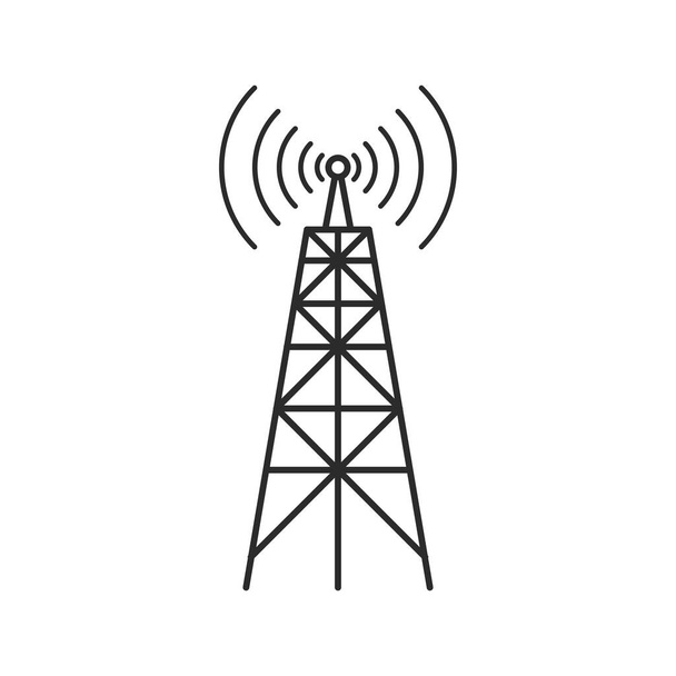 Transmisor icono de la torre, icono de la torre de Internet vector de diseño plano - Vector, imagen