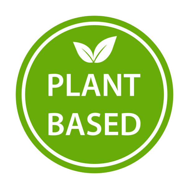 Plant based icon vector healthy food symbol vegan badge, vegetarian sign for your web site design, logo, app, UI.illustration - Vector, Image
