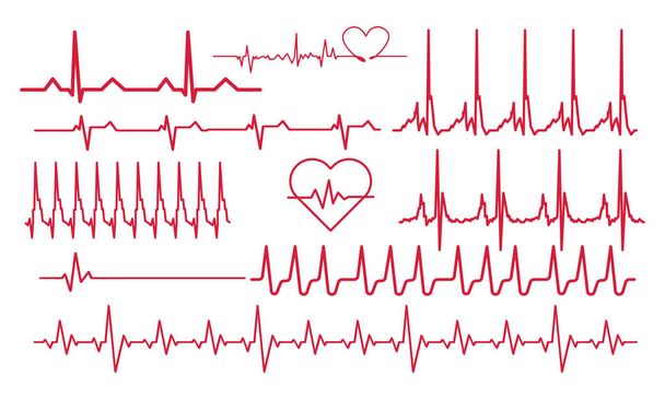 Cardiogram on white background, Cardiogram of love - Vector, Image