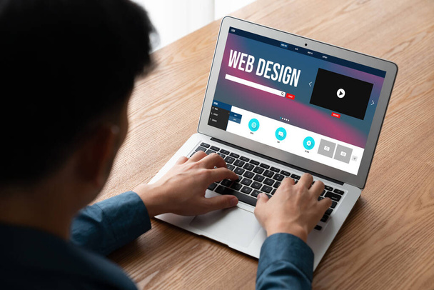 Дизайн сайта программное обеспечение обеспечивают модный шаблон для онлайн-розничного бизнеса и электронной коммерции - Фото, изображение