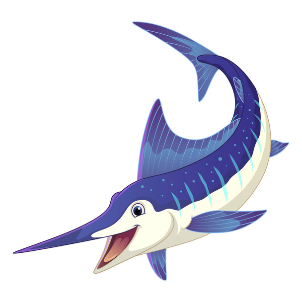 Illustrazione animale del fumetto del pesce di Marlin - Vettoriali, immagini