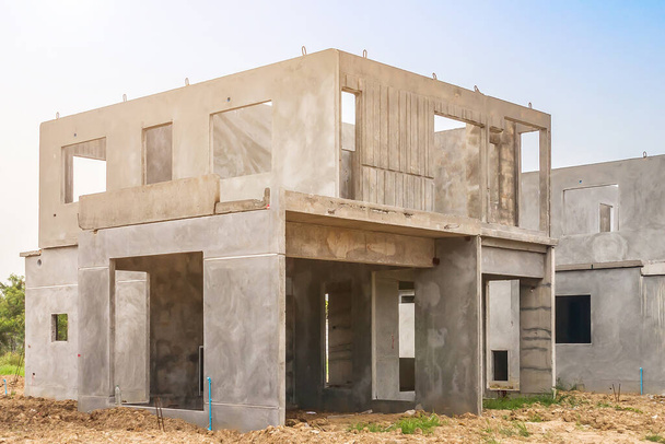 κατασκευή κατοικιών νέο σπίτι με σύστημα προκατασκευής σε εξέλιξη στο εργοτάξιο - Φωτογραφία, εικόνα