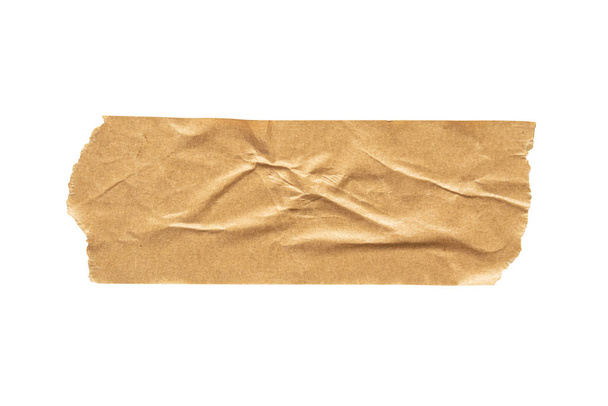 Ruban adhésif brun isolé sur fond blanc - Photo, image