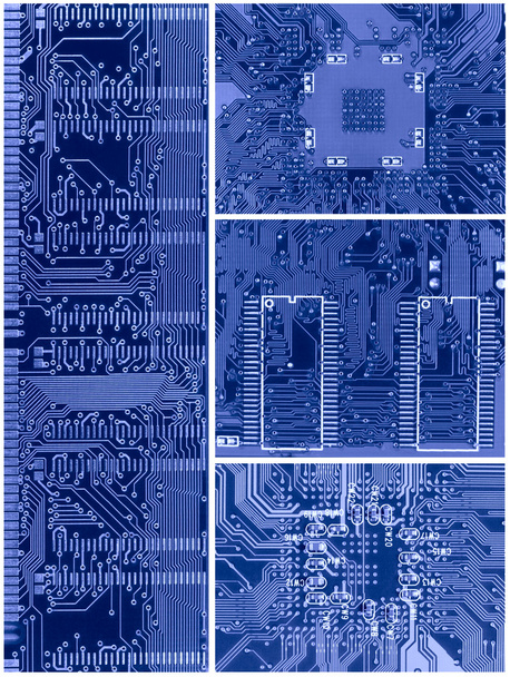 Set of blue circuit boards - Photo, Image
