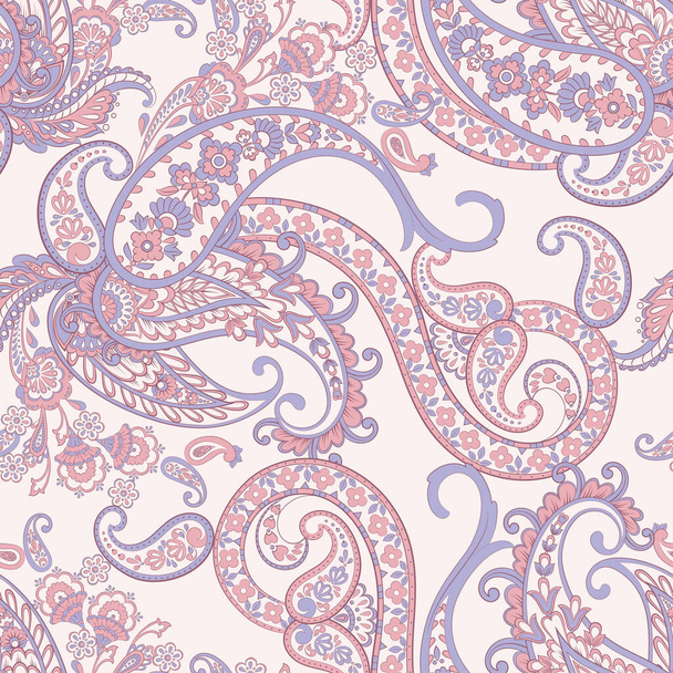 Seamless pattern with paisley ornament. Ornate floral decor. Vector illustration - Vetor, Imagem