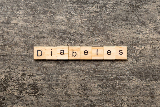 diabetes word written on wood block. diabetes text on table, concept. - Photo, Image