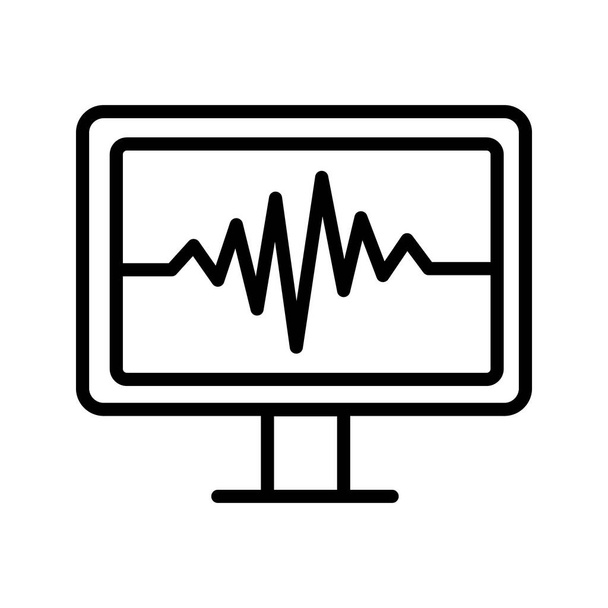 Hartslag op computer monitor vector pictogram illustratie - Vector, afbeelding
