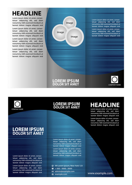 青いベクトル パンフレットのテンプレート デザイン - ベクター画像