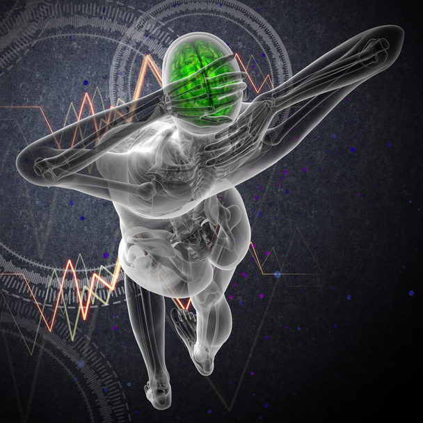 3D render orvosi illusztráció az emberi agy  - Fotó, kép