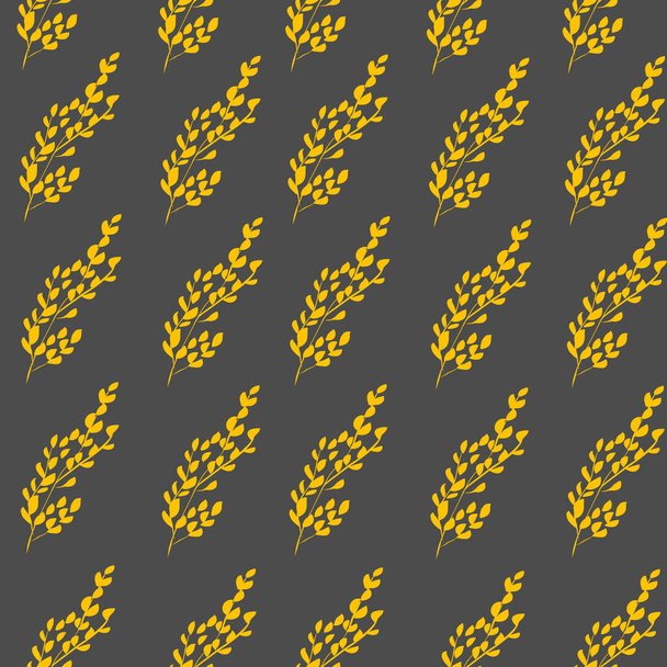 Oat seamless colorful pattern wallpaper. Oat symbol. Yellow oat sign on grey background. oat pattern wallpaper. flat vector illustration - Vector, Image