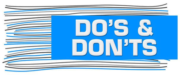 Dos And Donts tekst geschreven over blauwe grijze achtergrond. - Foto, afbeelding