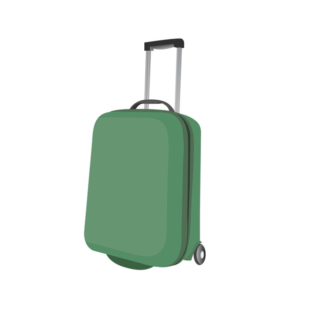 Valigia classica in plastica verde per viaggi aerei o su strada. V
 - Vettoriali, immagini