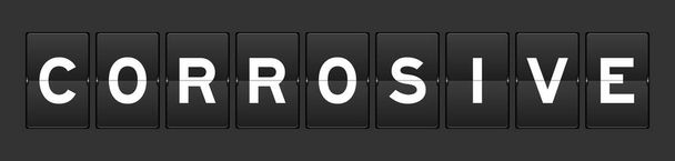 Черный цвет аналоговой доски со словом коррозионный на сером фоне - Вектор,изображение