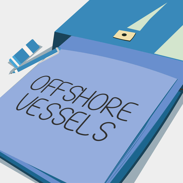Scrittura visualizzazione del testo Navi Offshore, Internet Concept tipo di apprendimento che si svolge tramite Internet - Foto, immagini