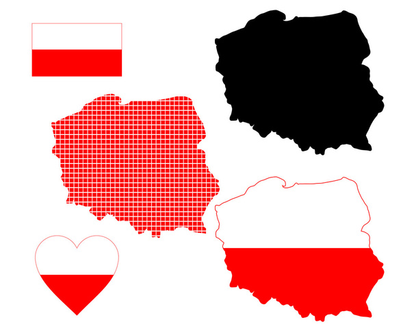 La mappa di Polonia - Vettoriali, immagini