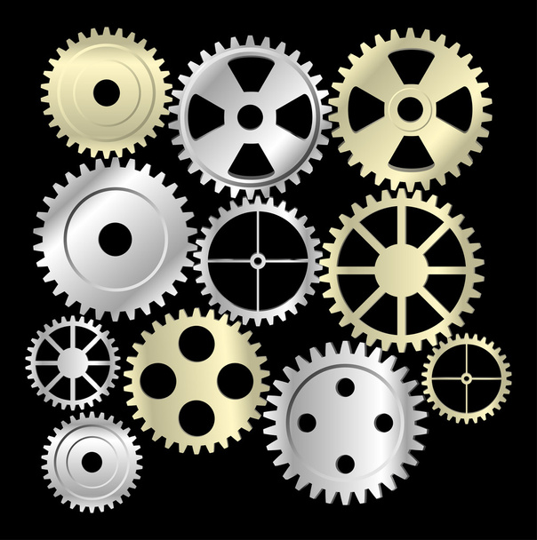 Gear collection machine collection of vector cogwheel and gears - Vector, Image