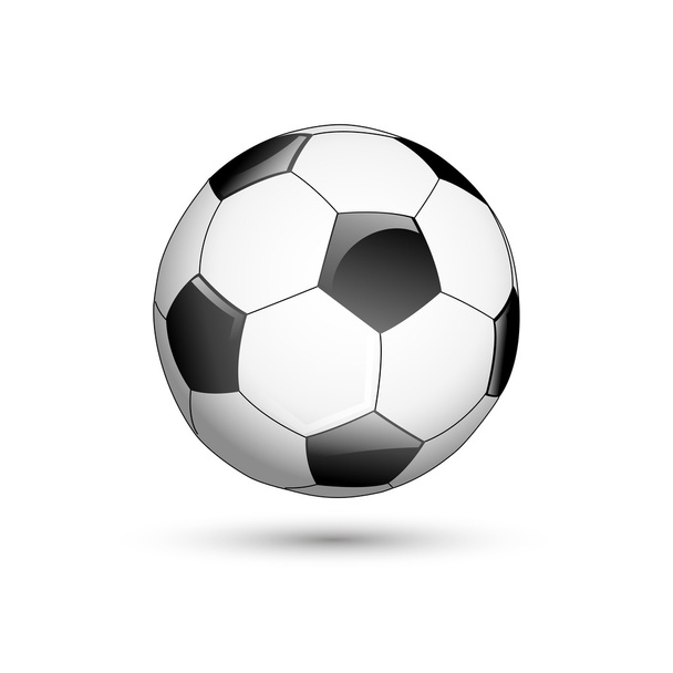 Футбольный мяч в простом стиле на белом фоне
 - Вектор,изображение