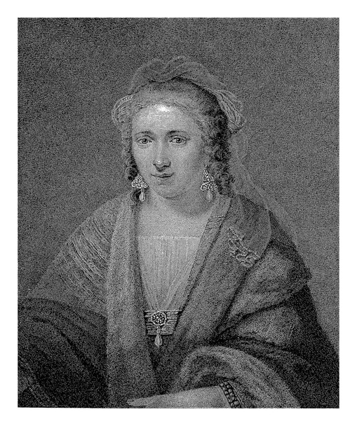 Portret kobiety w perłowych kolczykach, Lambertus Antonius Claessens, po Rembrandt van Rijn, po Dubois, ok. 1829 - ok. 1834 - Zdjęcie, obraz