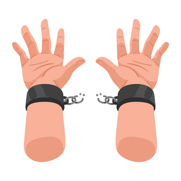 σκλάβος χέρια σπάζοντας χειροπέδες εικονίδιο - Διάνυσμα, εικόνα