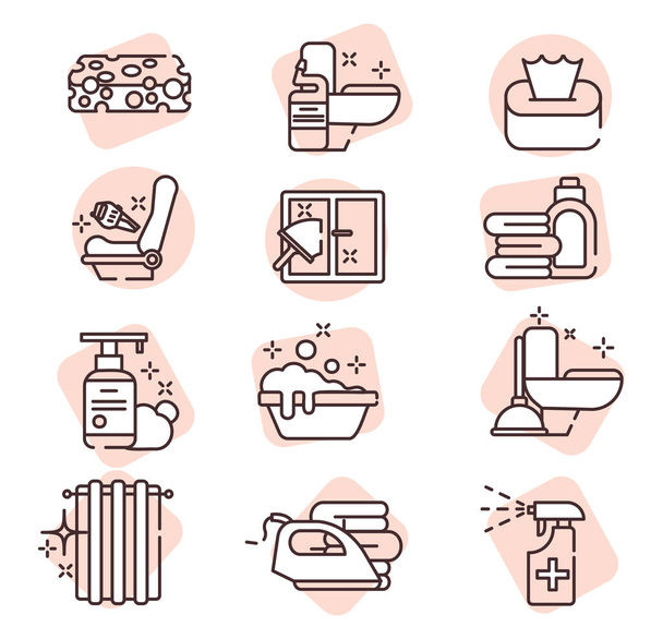 Home Cleaning , illustration or icon, vector on white background. - Vector, Image
