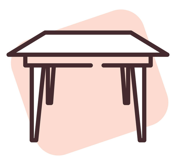 Meubles table de cuisine, illustration ou icône, vecteur sur fond blanc. - Vecteur, image