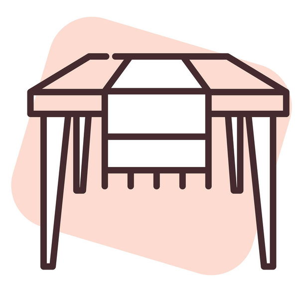 Paño de tabla decorativo textil para el hogar, ilustración o icono, vector sobre fondo blanco. - Vector, imagen