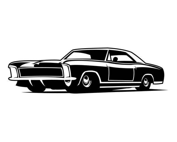 melhor carro muscular chrysler para logotipo, emblema, emblema, ícone. fundo branco isolado - Vetor, Imagem
