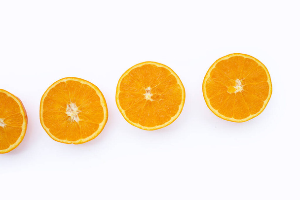 Orange fruit on white background. - Fotoğraf, Görsel