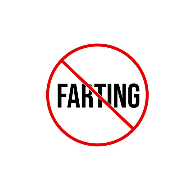 Farting is not allowed here icon. Farting banned symbol. - Vector, Image