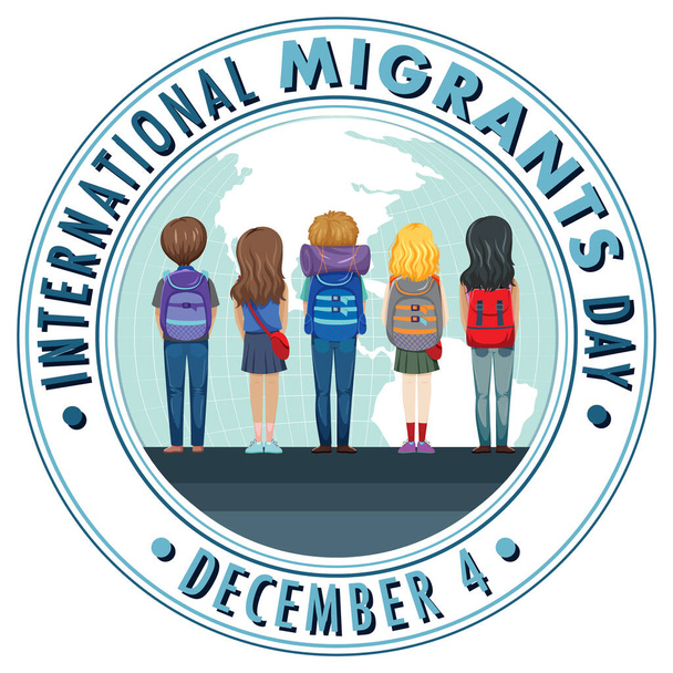 Иллюстрация к Международному дню мигранта - Вектор,изображение