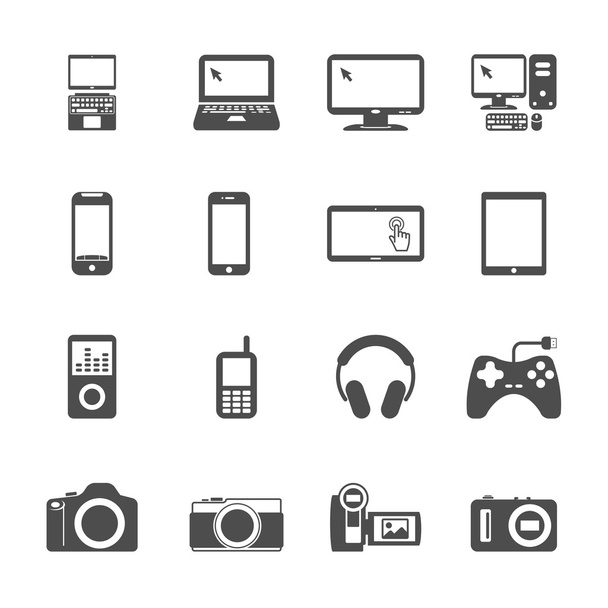 electronic devices icon set, vector eps10  - Vektör, Görsel