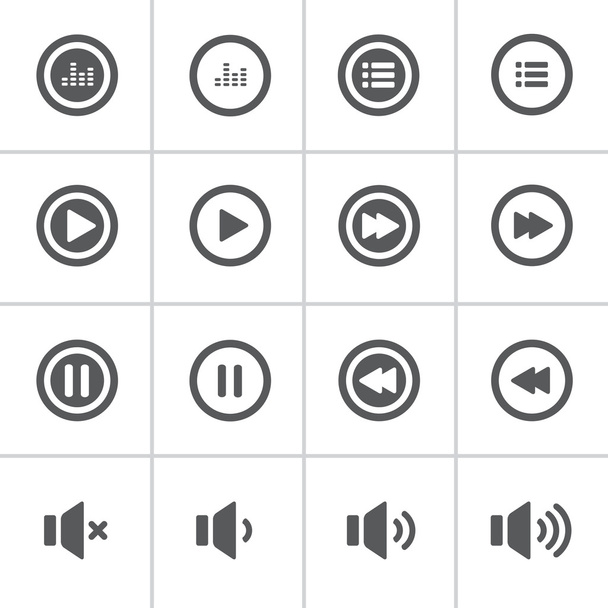 audio and music bold icon set, flat design icon - Vettoriali, immagini