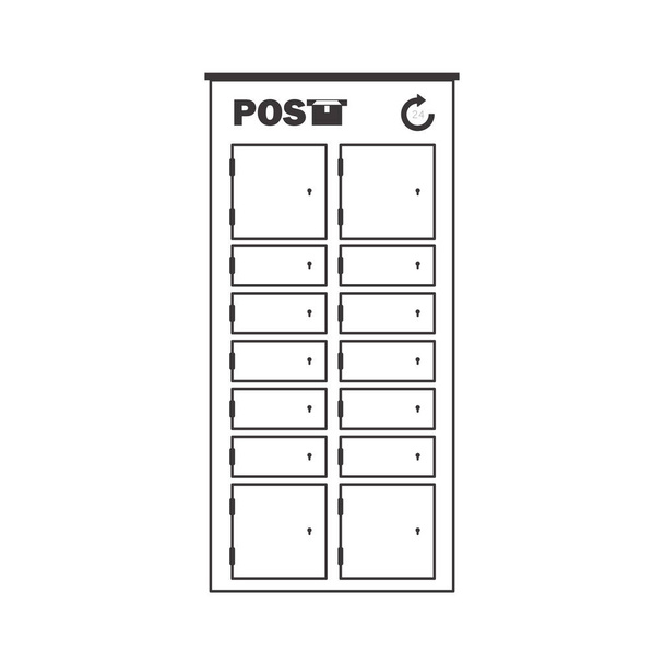 Post office. The concept of delivery of cargo and parcels. Linear modern style. - Vector, Image