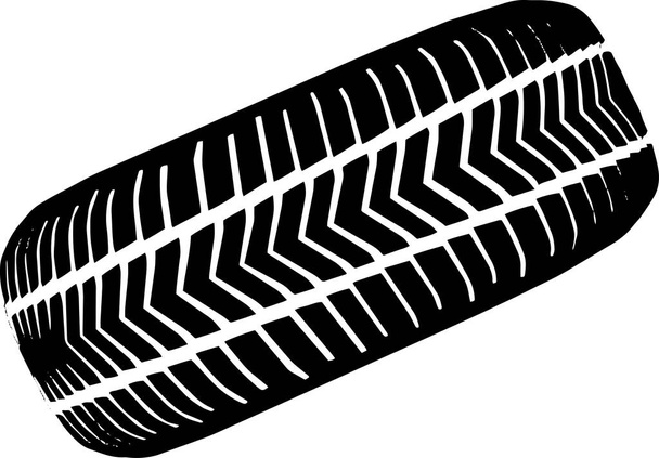 Tire mark. Car and motorcycle tire track vector set. Truck tread mark on the road concept. Vector tire mark from different tread type of car and moto wheel. Vector illustration - Vector, Image