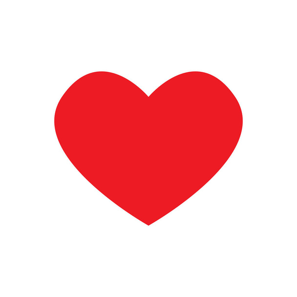 Rotes Herz-Symbol im flachen Stil für Webdesign und Apps. Vektor-Illustration isoliert auf weißem Hintergrund - Vektor, Bild